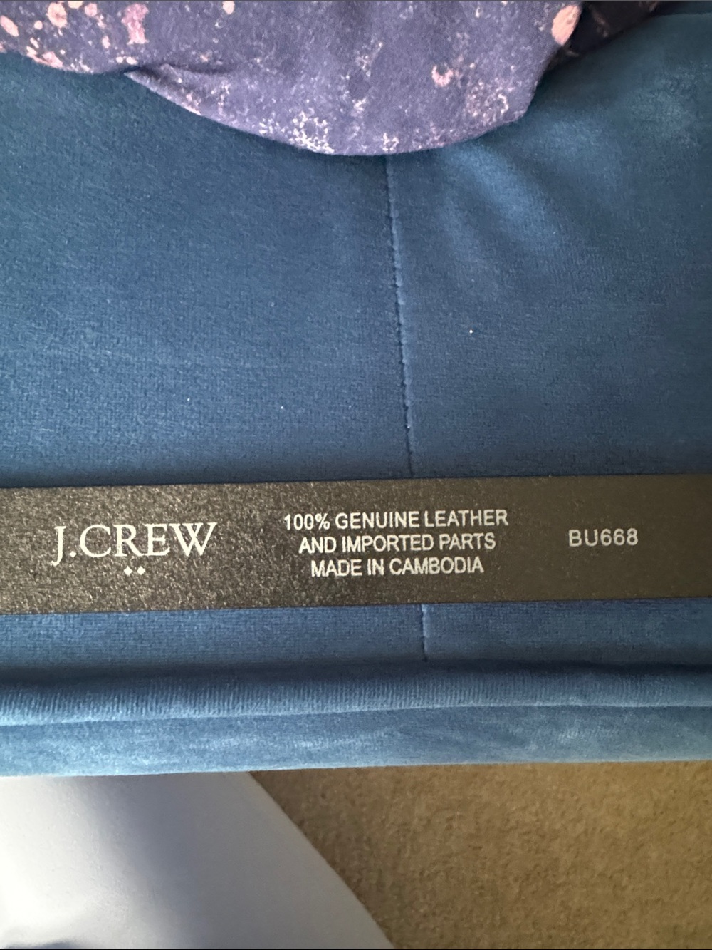 J. Crew Black Leather Belt with Pearl-Trim Round Buckle - Picture 4 of 5